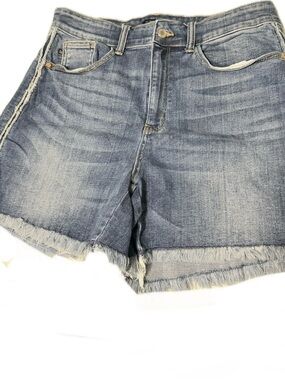 Judy Blue Faded Blue Frayed Hem Denim Shorts